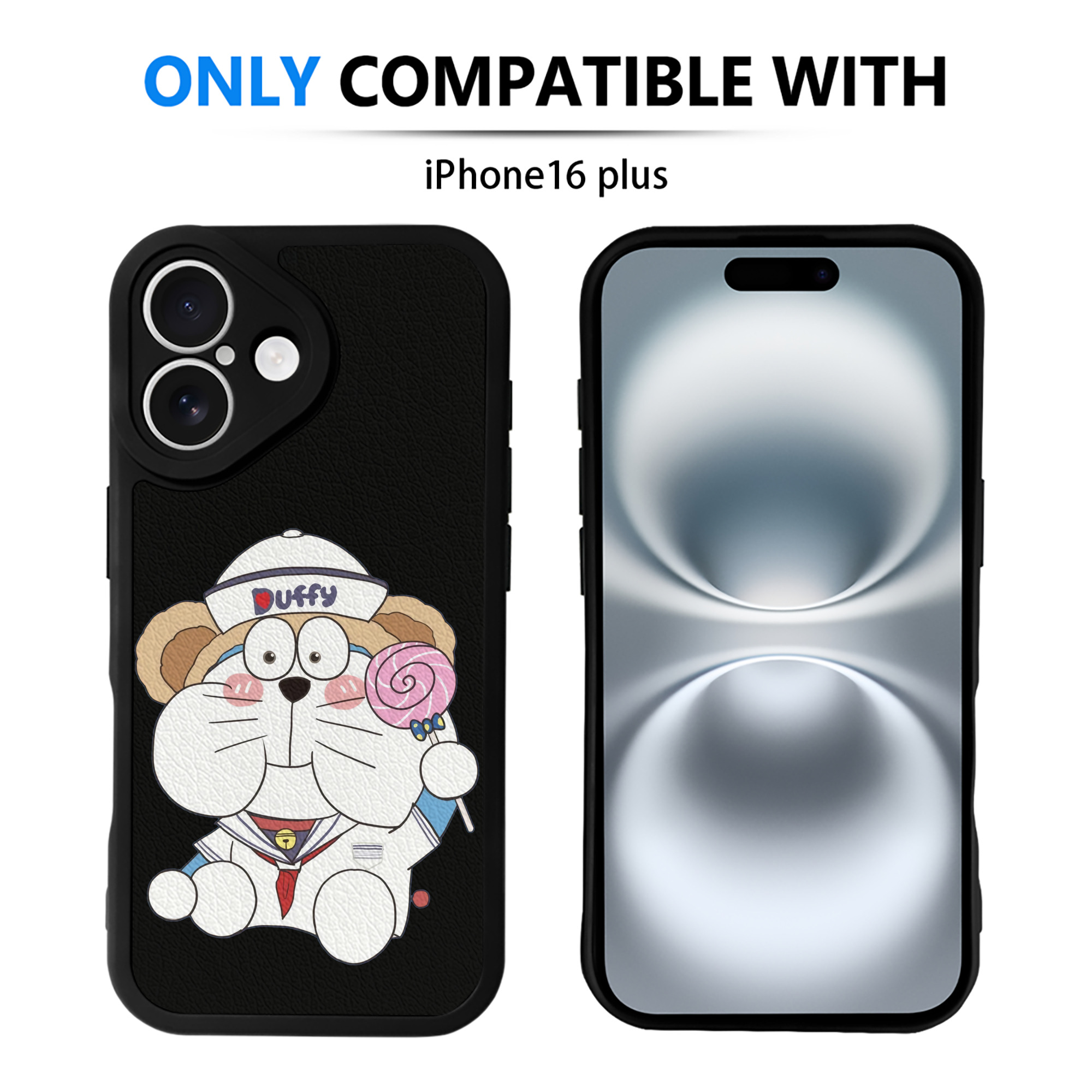 （画像用） ドラえもん Doraemon 【iPhone 16シリーズ対応】シリコンスマホケース（レザー調） 材質：シリコン